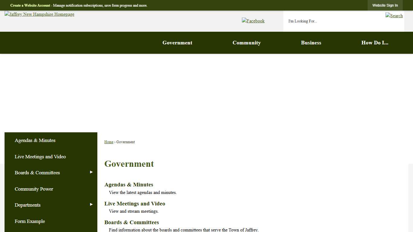 Government Jaffrey, NH