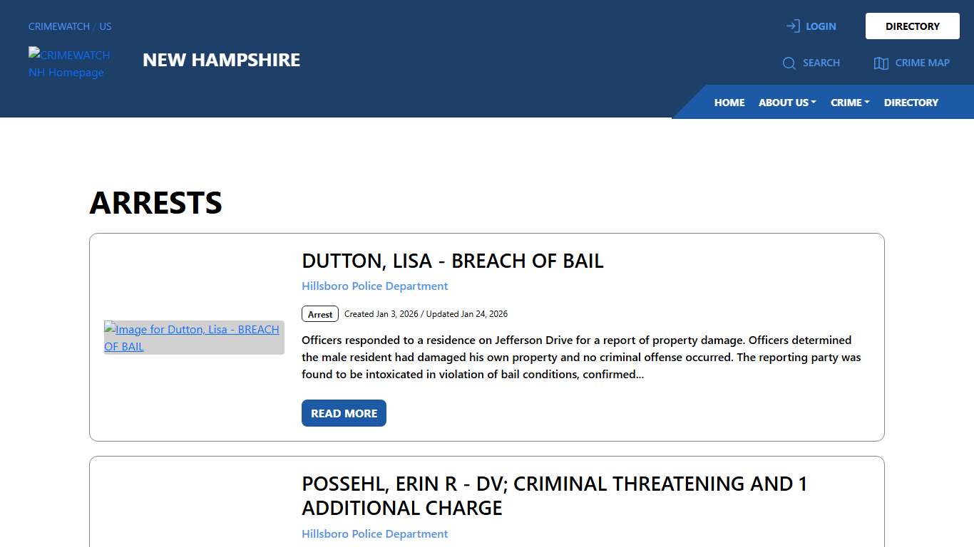 New Hampshire Arrests CRIMEWATCH
